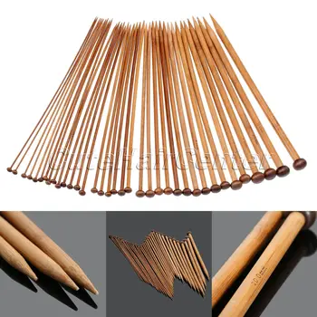 

2016 Hot 36Pcs 18 Sizes Costura Carbonized Bamboo Knitting Needles Single Pointed Smooth Crochet Hook Acessorios Para Costura