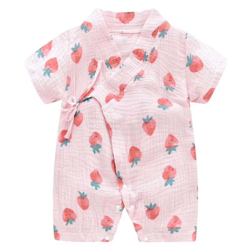 Baby Bodysuits Fur 0-18M Summer Baby Girl Boys Clothing  Rompers Jumpsuit Short-sleeved Floral Print  Cute Soft Newborn Infant Baby Kimono Playwear Baby Bodysuits for girl  Baby Rompers