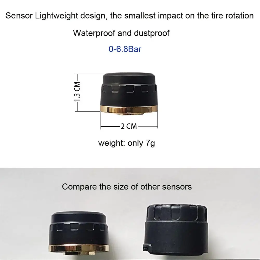 US $69.90 SZDALOS TP200 TPMS Car Wireless Tire Pressure Monitoring System 4 Mini Sensors Cigarette Tyre Pressure Monitoring