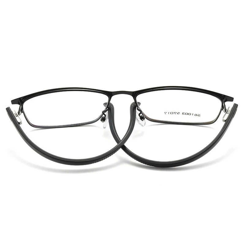 BCLEAR Classic Fashion Men aluminiowe oprawki optyczne TR90 nogi męskie oprawki do okularów okularowych z zawiasy sprężynowe Big Face Eyewear image_2