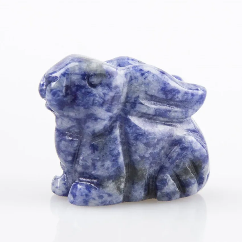 

FYJS Unique 10 Pcs Lovely Rabbit Shape Blue-vein Stone Decoration Pendant Gray Agates Fashion Jewelry