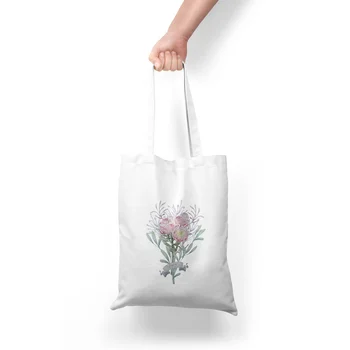 

Canvas Tote Bags Women Flower Printing Students Shoulder Cloth Shopping Bag Eco Foldable Female Handbag Girls Beach Shopper Bag
