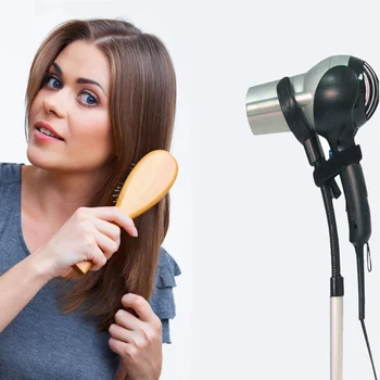 

Adjustable Height Hair Dryer Stand Holder With Heavy Base On Counter Top Floor Hands Free 360 Degrees Rotation For Hair Dryer