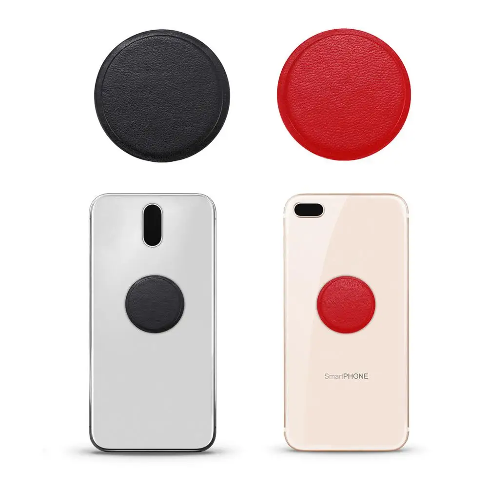 PU Leather Metal Plate For Magnetic Car Phone Holder Magnet Phone Stand GPS Holder Accessory 3M Adhesive PU Iron Sheet