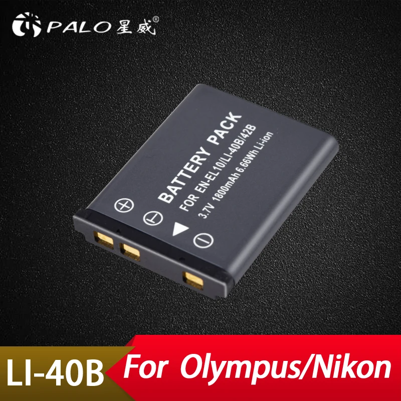Palo 디지털 카메라 교체 배터리, 올림푸스 니콘 후지필름 카메라용, LI40B LI 40B LI-40B LI-42B, 1800mAh, 3.7V 