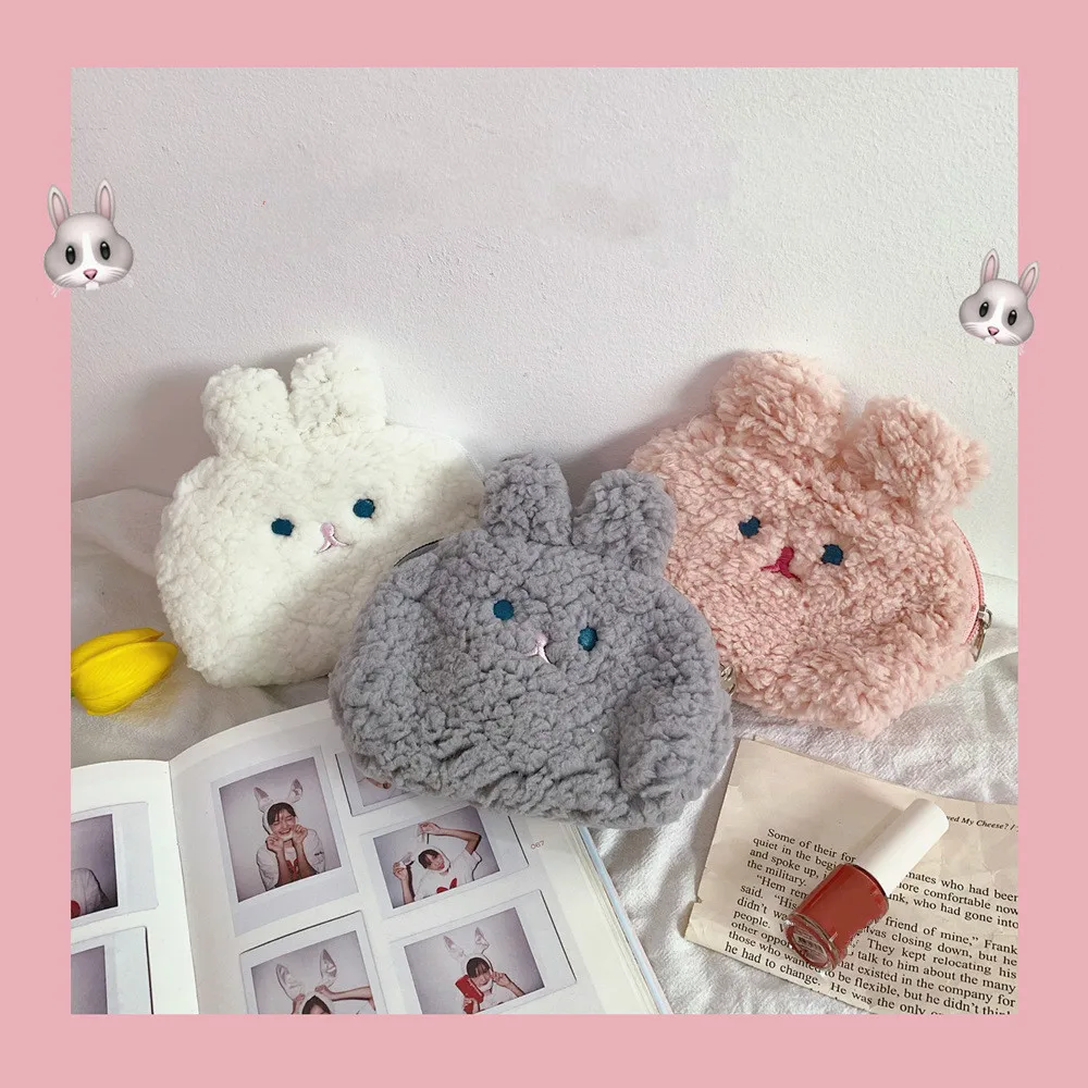 Plush rabbit coin purse cartoon cute student girl Japanese cosmetic bag coin bag purse  cute purses and handbags  mini purse