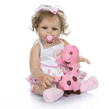 

Full Body Silicone Reborn Doll Baby Girl Bath Cute Toy Simulation Doll Realistic Play 48CM Birthday Gift