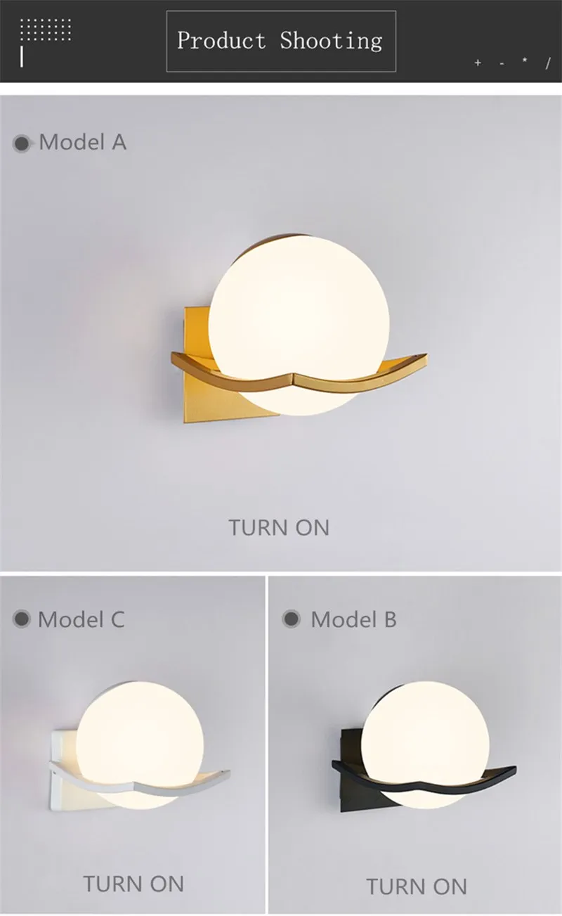 Luminária de Parede Dourada com Design de Lua Luzes de Cabeceira Decoração para Casa Minimalista Moderna Preta Led 8 lua, luzes de cabeceira, decoração para casa