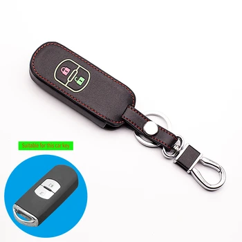 

Car-cover New Design 100% Genuine Leather luminous car key bag For Mazda CX-5 CX5 axela 3 Atenza 6 CX-3,2 Buttons remote control