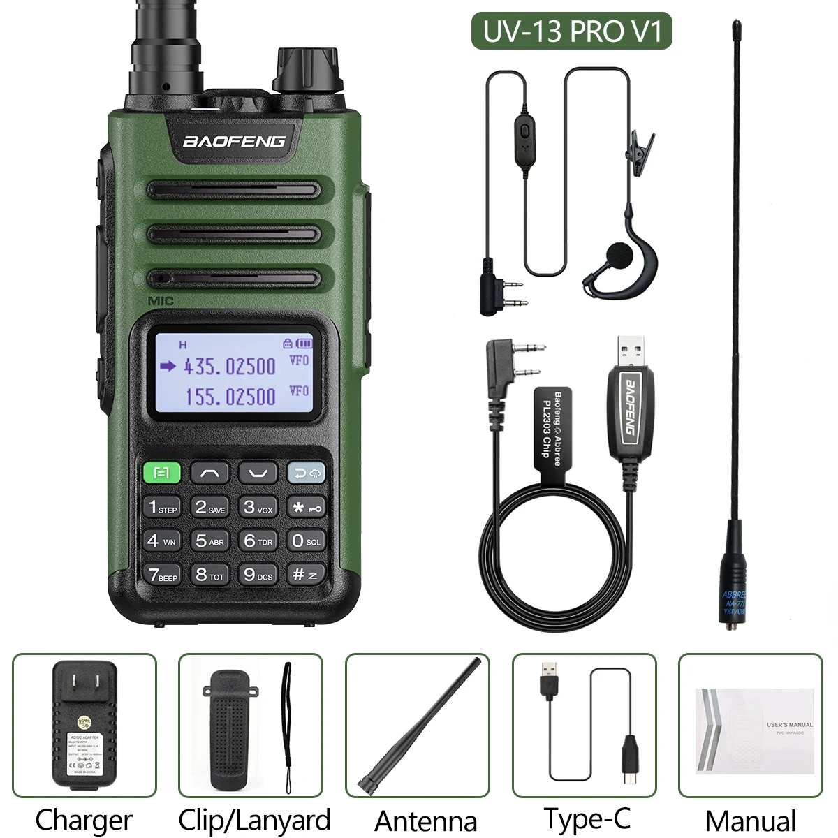 best buy walkie talkie Baofeng UV 13pro 10W 8800mAh Powerful Walkie Talkie with USB Charger Long Range Ham Two Way Radio UV13 PRO Upgrade UV-5R UV-10R long distance walkie talkie Walkie Talkie