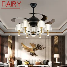 Plafonnier LED avec ventilateur Invisible et télécommande, luminaire décoratif d'intérieur, idéal pour un salon, une chambre à coucher ou un Restaurant