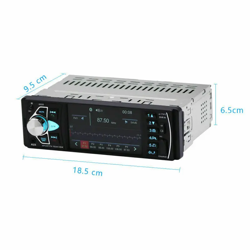 4022D автомобильный стерео радио плеер 1 Din Авторадио Bluetooth 4,1 авто радио Поддержка Камера заднего вида рулевое колесо управление