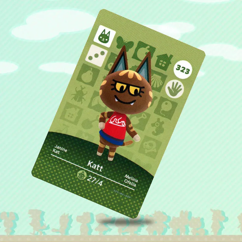 323 Katt животное пересечение карты Amiibo работы для NS переключатель игры новые