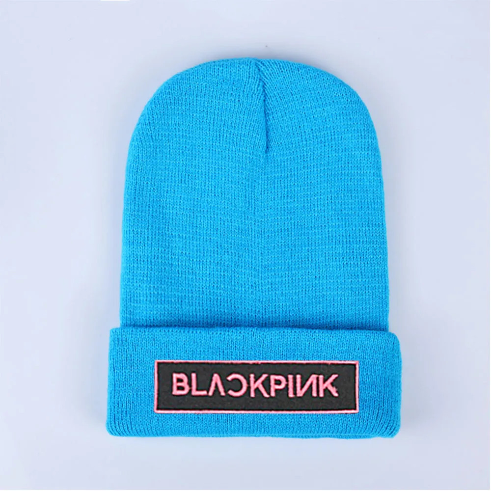 BLACKPINK Kpop зимние шапки для женщин шапка зимние шапки бини мужские хлопковые унисекс повседневные буквы вязаная шерстяная шапочка шапка сохраняющая тепло - Цвет: 9