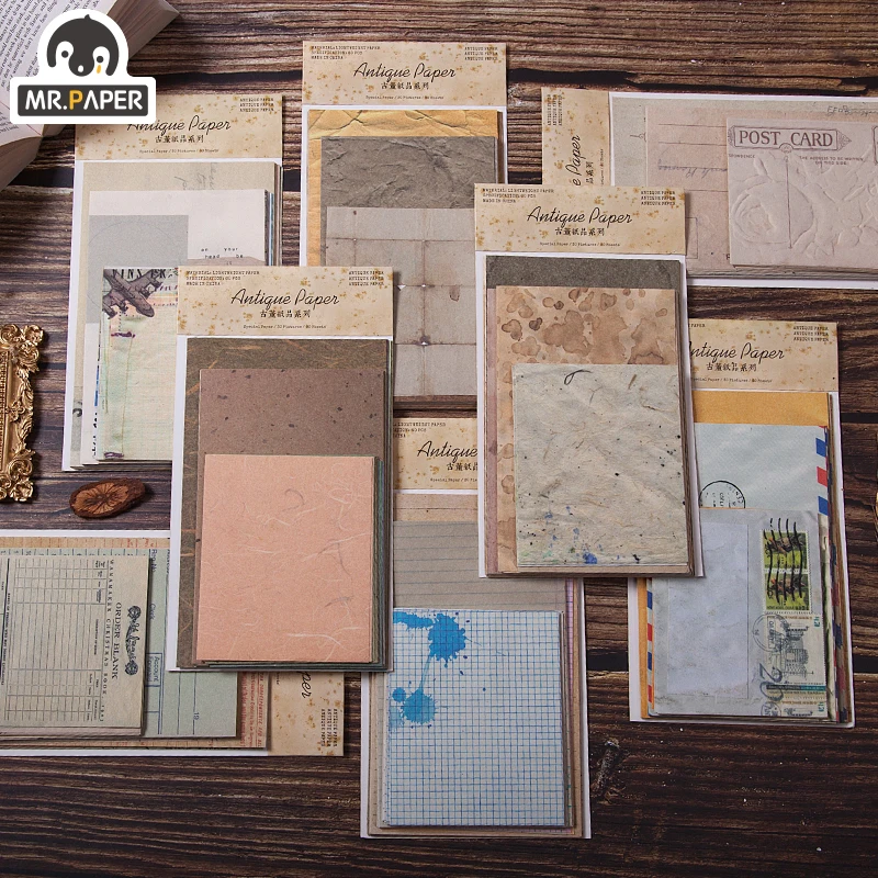 Mr.paper 60 шт./лот античный коллаж легкая бумага крафт-карта Запись цилиндр