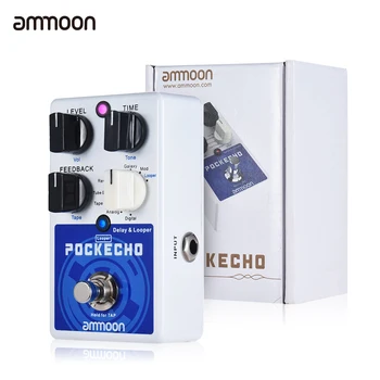 

ammoon POCKECHO Delay & Looper Guitar Effect Pedal 8 Delay Effects Max. 300s Loop Time Tap Tempo Function True Bypass