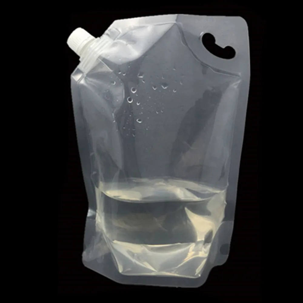

150Pcs 50ml 7x10cm Stand Up Plastic Drinking Package Pouch with Bevel Spout Doypack Milk Juice Storage Bags for Party Beverage