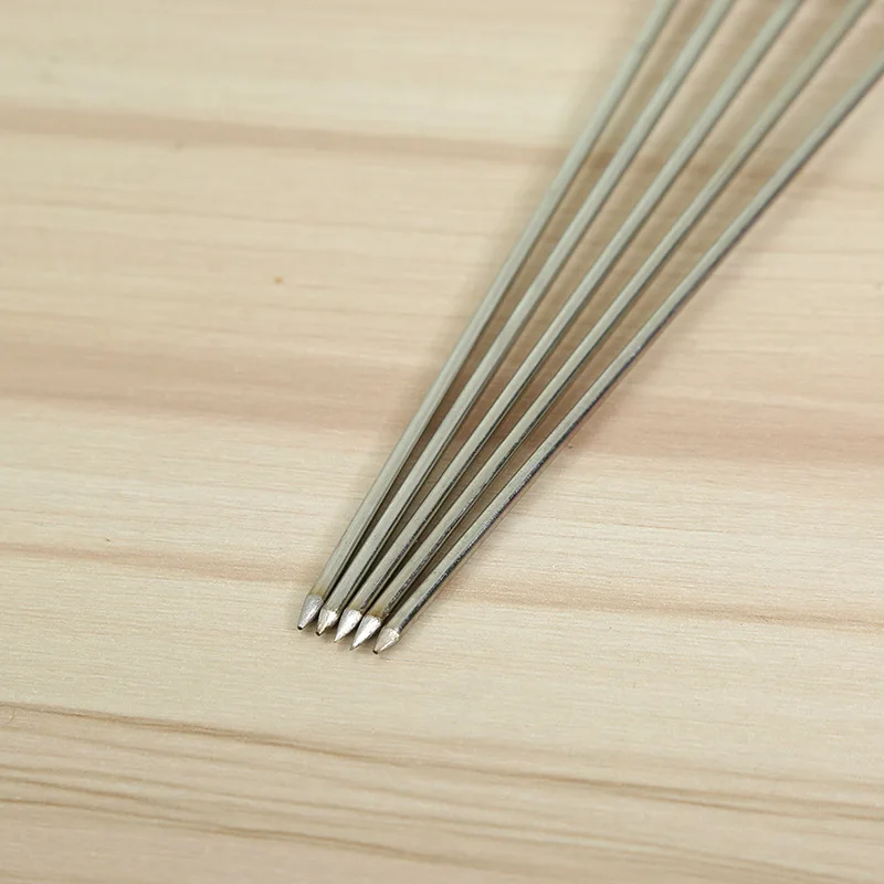 Citop 12pcs Outdoor Picnic BBQ Barbecue Skewer Roast Stick Stainless Steel Needle With Wooden Handle Tong Kebabe Tools