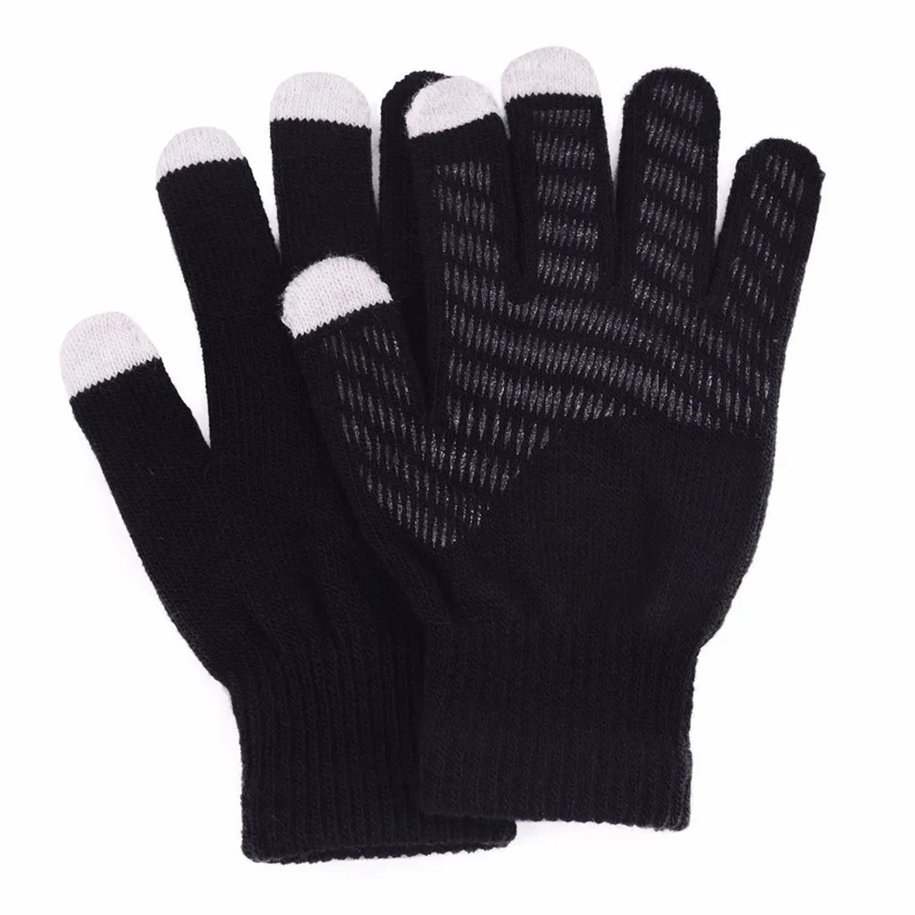 

Fashion Unisex Touch Screen Winter Gloves For Man And Women Cashmere Knit Silicone Non-slip Thicken Warm Fleece Magic Glove