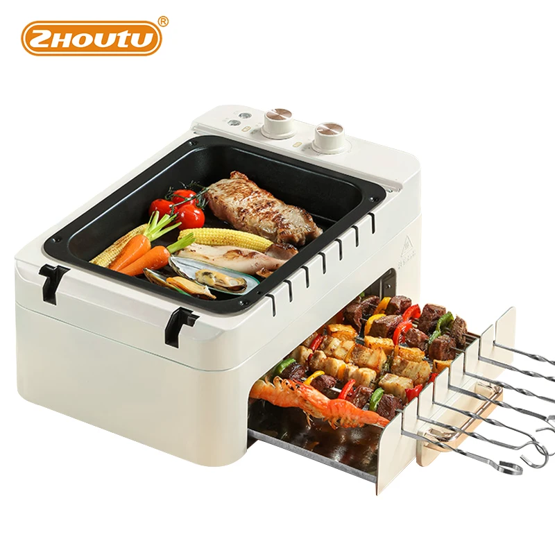 Nutrichef Electric Fish Grill Indoor Cooking - Small Outdoor