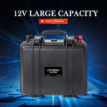 

12V100AHLiFePO4 lithium battery pack outdoor camping RV Ship machine solar lighting with110V220V300Winterface Solar Controller