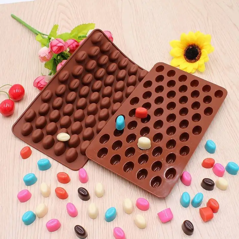 Silicone cake mold 55 with small coffee beans chocolate DIY handmade soap ice tray mini cubes | Дом и сад