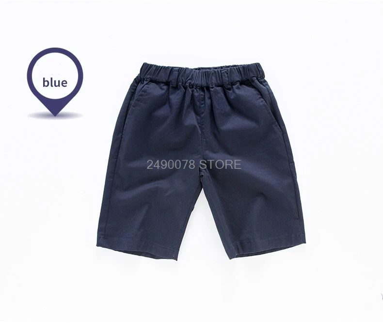 Брюки для мальчиков; Летние Формальные короткие брюки в консервативном стиле; повседневная школьная форма для подростков; От 4 до 16 лет; детская одежда - Цвет: blue  pants
