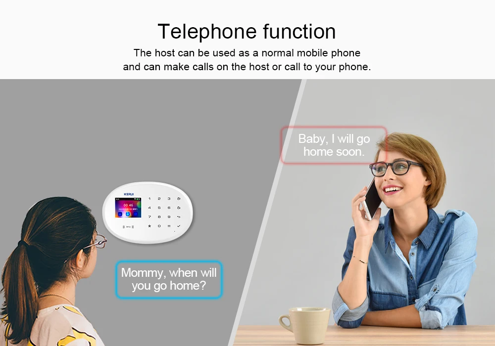 Sistema de Alarme Rede sem Fio Kerui Fortificação Tela Colorida Toque Teclado Movimento Casa Inteligente 2.4g Wifi Conexão W20 Gsm App 10 inteligente 2.4g wifi conexão rede sem fio