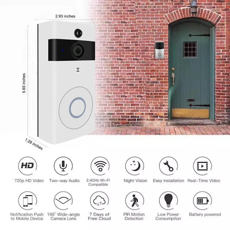 

Wifi Doorbell Wireless Video Door Bell Two-Way Talk Smart PIR Doorbell Security Camera HD Video Intercom Smart Doorbell