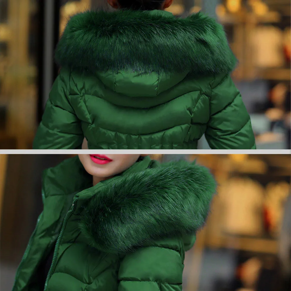 Модная зимняя женская длинная куртка, теплое хлопковое тонкое пальто, парка с капюшоном, пальто для спорта на открытом воздухе, повседневные, вечерние, зимнее пальто 19Oct3