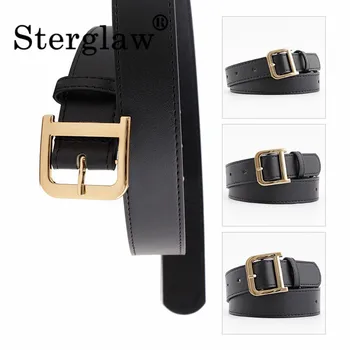

105cm Golden Square Buckle female belts for women Woman's accesories Trendy wild fur coat jeans belt with dress N232