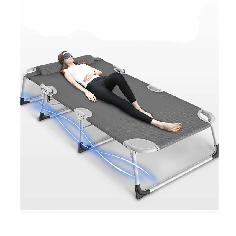 

Folding sheets people home lunch bed simple recliner office portable nap marching bed multi-function