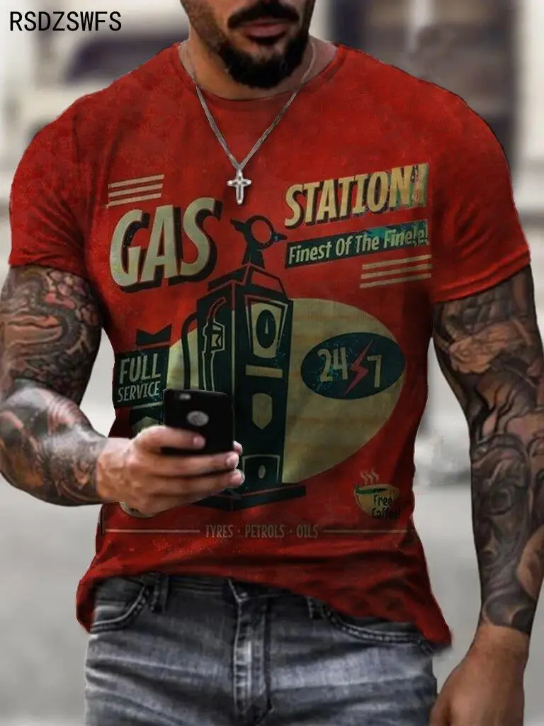 Castrol T-Shirt Vintage Da Uomo Camicia Classica In Difficoltà Retro Oil Racing Cool Casual Streetwear Stampa Lettera Tee Shirt Tees Top