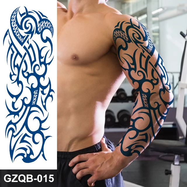 Grosse Vollen Arm Sleeve Tattoo Designs Fur Manner Erwachsene Tattoo Body Art Sexy Totem Tribal Dragon Tattoo Designs Saft Anhaltende Aufkleber Temporare Tattoos Aliexpress