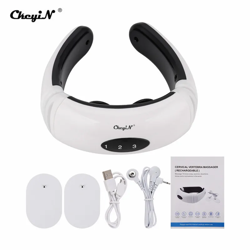 CkeyiN Hot Neck Massager Low Frequency Pulse Back Far Infrared Heating Pain Relief Tool Health Care Shoulder Relaxation Machine