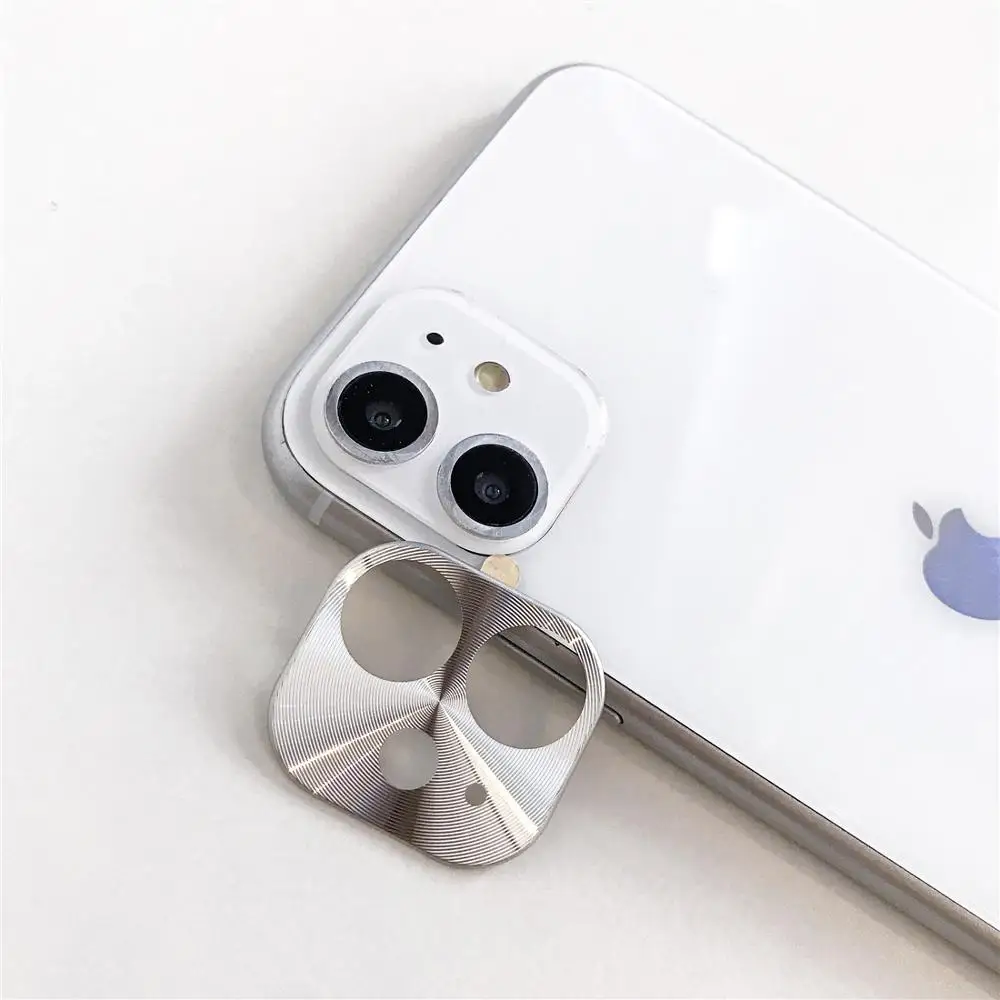 brushed silver Металлический защитный чехол для объектива мобильного телефона для iPhone 11 Pro Max, защита для объективов камеры, бампер, кольцо, чехол, задняя крышка для смартфона - Цвет: brushed silver