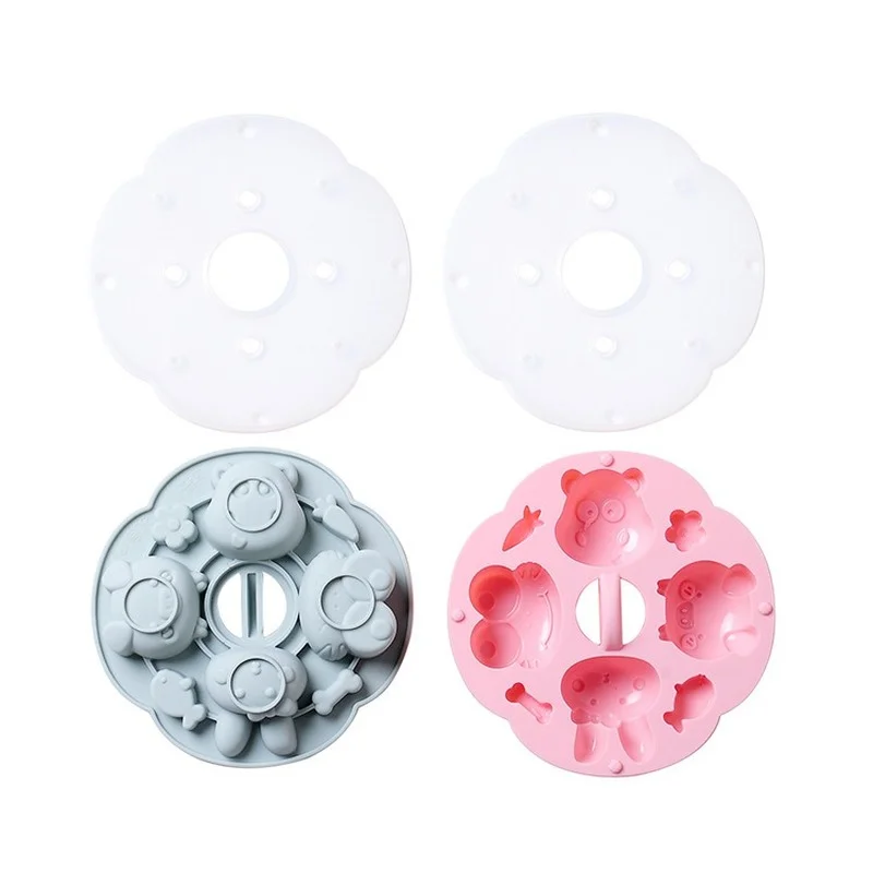 

Cartoon Animal Silicone Mold Set Baby Food Supplement Making Candy Chocolate Cake Decoration Tool DIY Kitchen Baking Mold