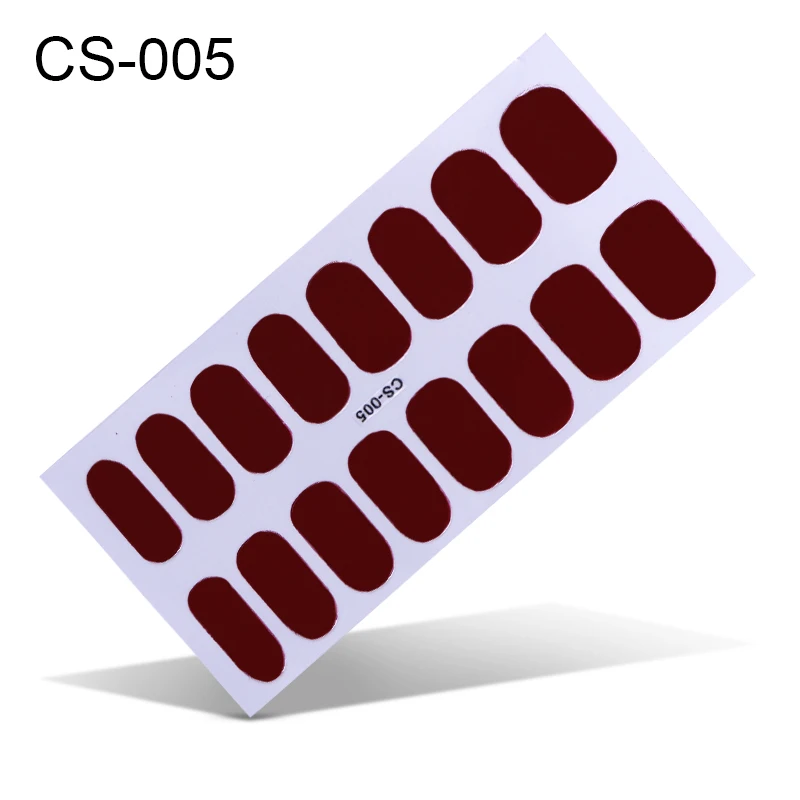 CS-005 16 стикеров/листов, минималистичный дизайн, наклейки для ногтей, полное покрытие, обертывание, 3D стикер для ногтей, украшение для ногтей, сделай сам, наклейки, Прямая поставка - Цвет: CS-005