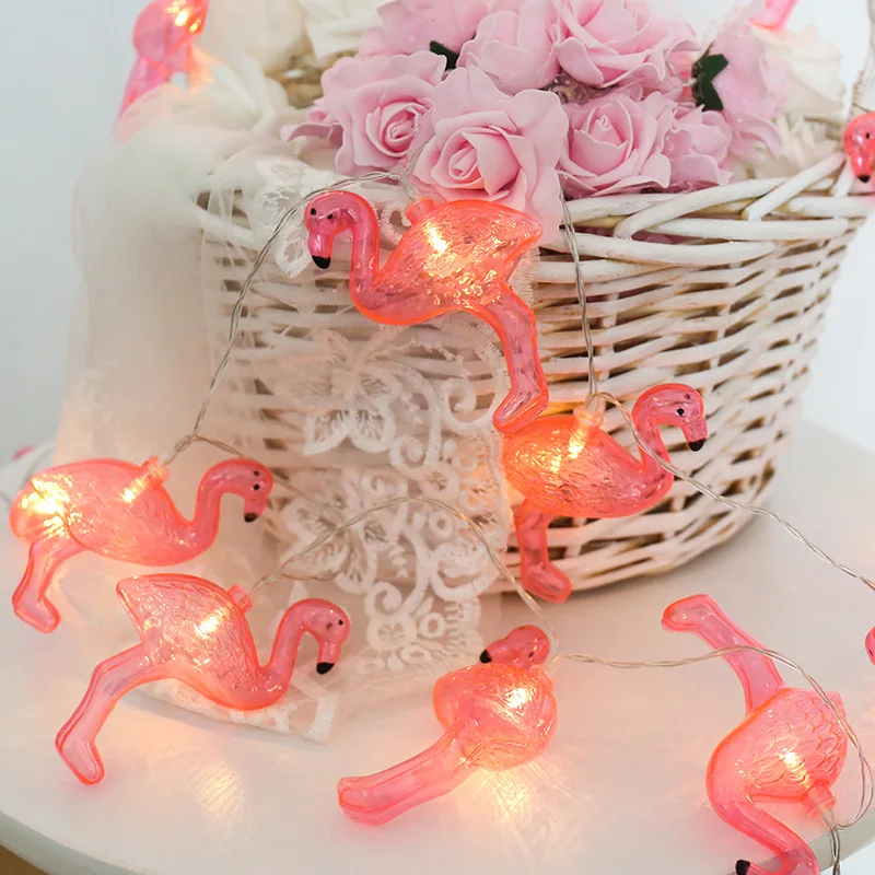 

Cross Border Flamingo Small String Lights Room Decorative Wire Mesh Red Bedroom Decorative Lights Colorful Lights Flashing Light