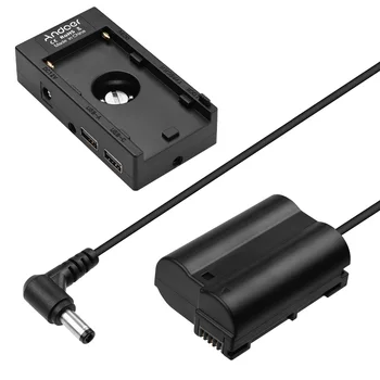 

NP-F970 F750 Battery Plate Holder Adapter with Dual USB Interface+EN-EL15 Dummy Battery Compatible with Nikon D7000/D800/D800E