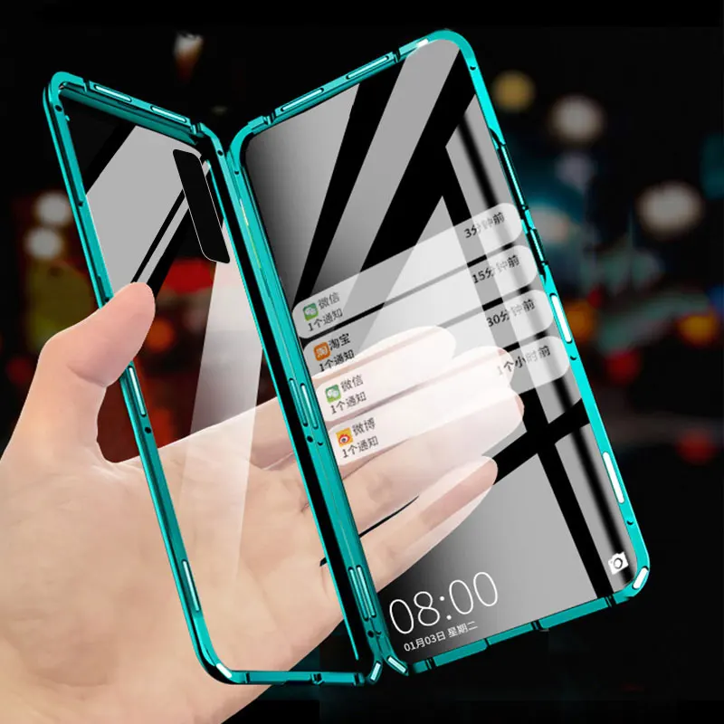 

Magnetic Glass Case For Samsung Galaxy A50 Case DoubleSide Tempered Glass Metal Magnetic Adsorption Phone Cover For Samsung a30