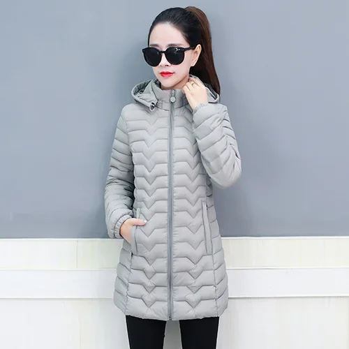Парки женские зимние пальто утепленные хлопковые куртки парки для женщин зимние длинные толстые теплые хлопковые пиджаки mujer invierno - Цвет: Серый