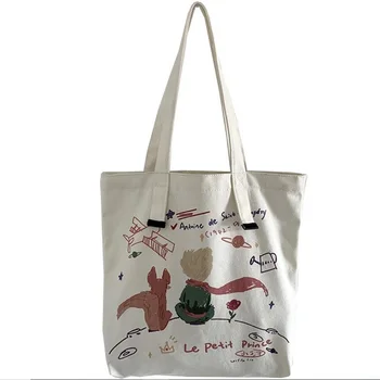 

Large Capacity Canvas Shopping Bag New Fashion Original Design Tote Bag Eco Foldable Cotton Bags Canvas Handbag With Printing