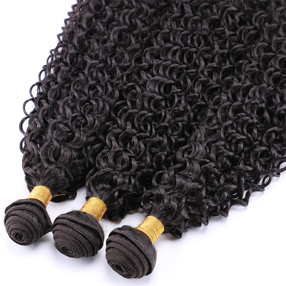 pure color stretched length 14-30 inches afro Kinky curly hair weave black Brown golden Synthetic hair Extension