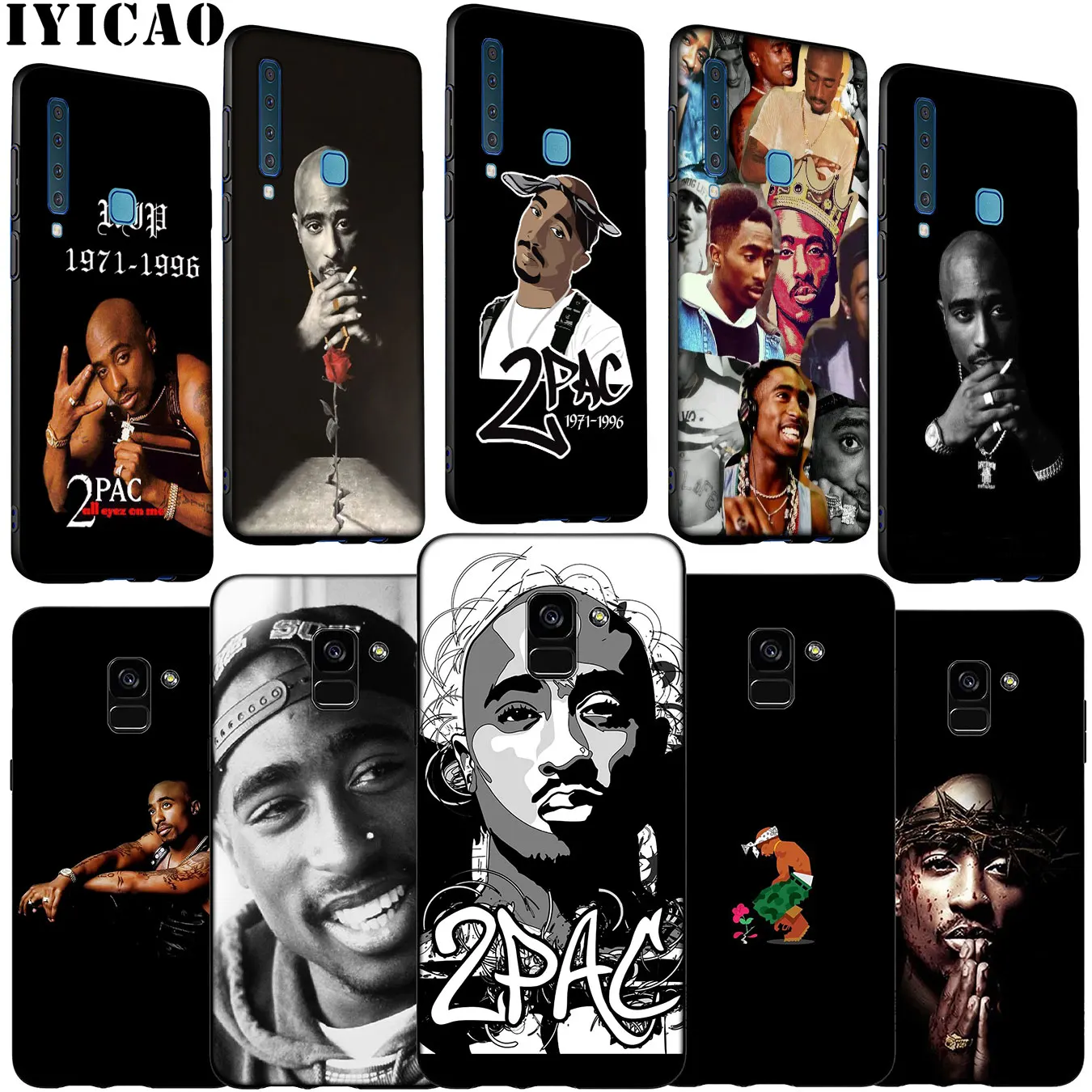 2pac tupac Crown 2 pac Rap POP Soft Silicone Phone Case for Samsung Galaxy A6 A7 A8 A9 2018 A3 A5 2016 2017 Note 9 8 10 Plus |