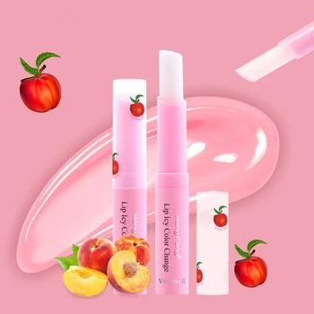 

1pcs Peach Lip Balm Portable Warm Color Lipstick Jelly Lipstick Does Not Fade Moisturizing Lasting Cute Pink Packaging