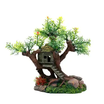 

1pc Tree House Resin Beautiful Artificial Tree House Ornament Landscape Craft for Aquarium
