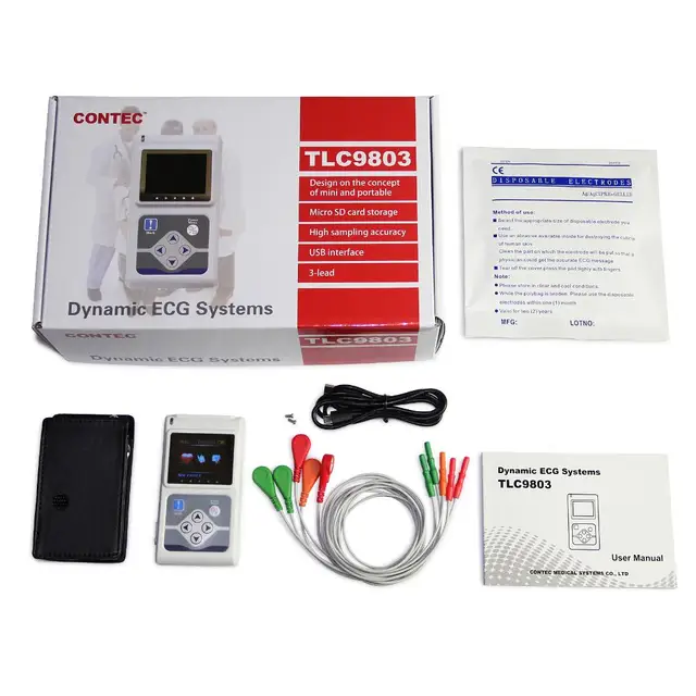 CONTEC TLC9803 3 Channels Recordable Machine ECG Holter System monitoring tester Monitor health care 5