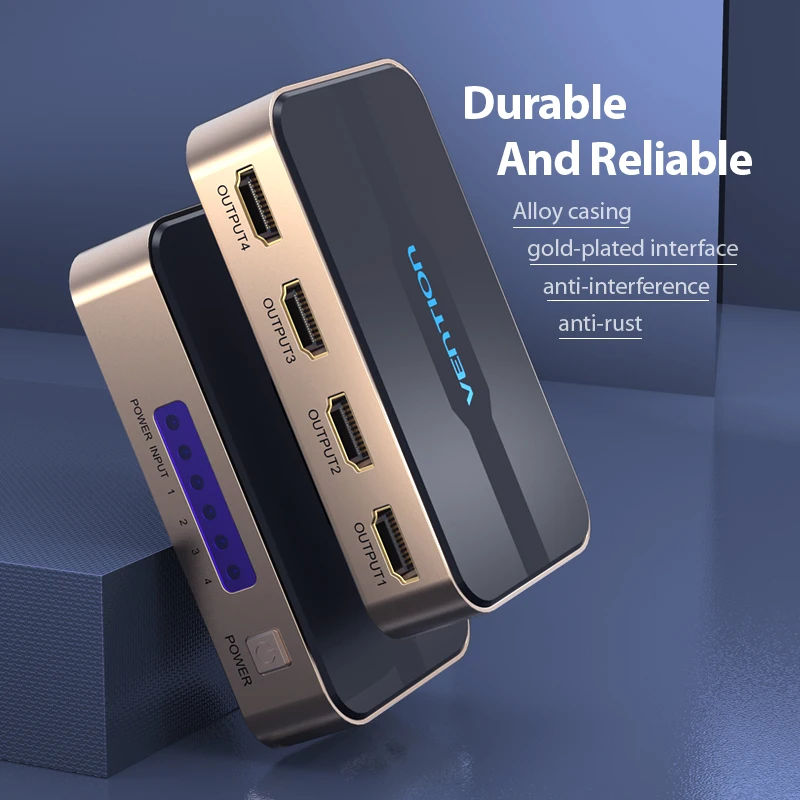 Adaptador com Fonte de Alimentação para Xbox 1 em 4 para Fora Divisor Hdmi Interruptor Hdcp 2.0 1x2 1x4 Ps4 tv Switcher 4k - Image 3