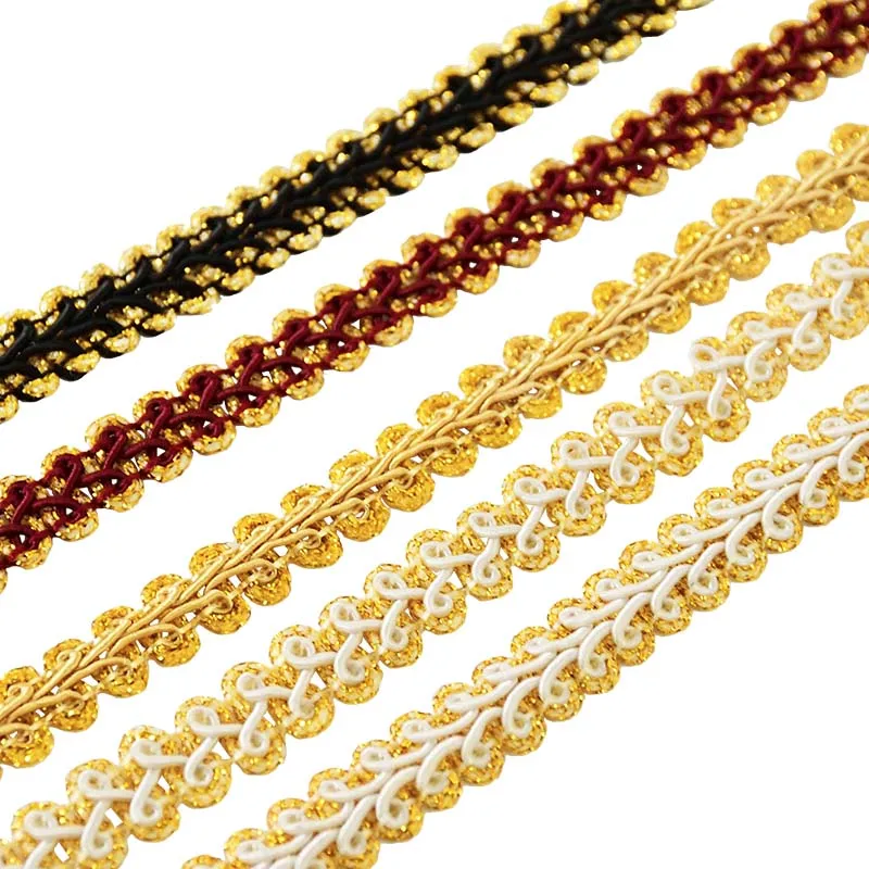 Lace Fabric Lace Ribbon Lace Garment Accessories Lace Sewing Supplies Lace Accessories Lace Sewing Accessories 5Yards Gold Silver Lace Trim Ribbon Curve Lace Fabric Sewing Centipede Braided Ribbon Wedding Craft DIY Garment Accessories
